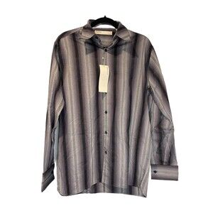 NEW Perry Ellis Dress Shirt Mens Small Striped Button Down Career Travel Work